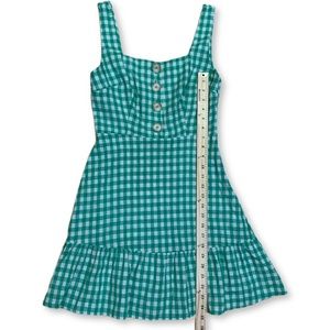 Lush Plaid Green Mid Century Modern Button Size XS